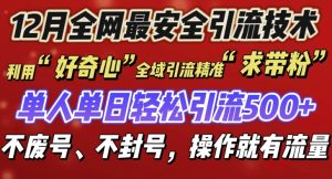 12 月份全网最安全引流创业粉技术来袭,不封号不废号,有操作就有流量【揭秘】-学习资源库