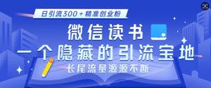 微信读书,一个隐藏的引流宝地,不为人知的小众打法,日引流300+精准创业粉,长尾流量源源不断-学习资源库