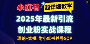 2025年最新小红书引流创业粉实战课程【超详细教学】小白轻松上手，月入1W+，附小红书养号SOP-学习资源库