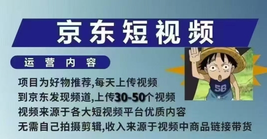 京东短视频带货课，无需自己拍摄剪辑，保姆式教学，两天快速上手-学习资源库