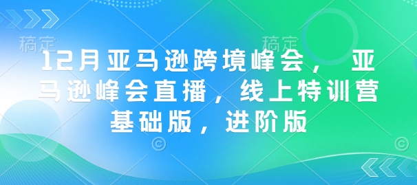 12月亚马逊跨境峰会， 亚马逊峰会直播，线上特训营基础版，进阶版-学习资源库
